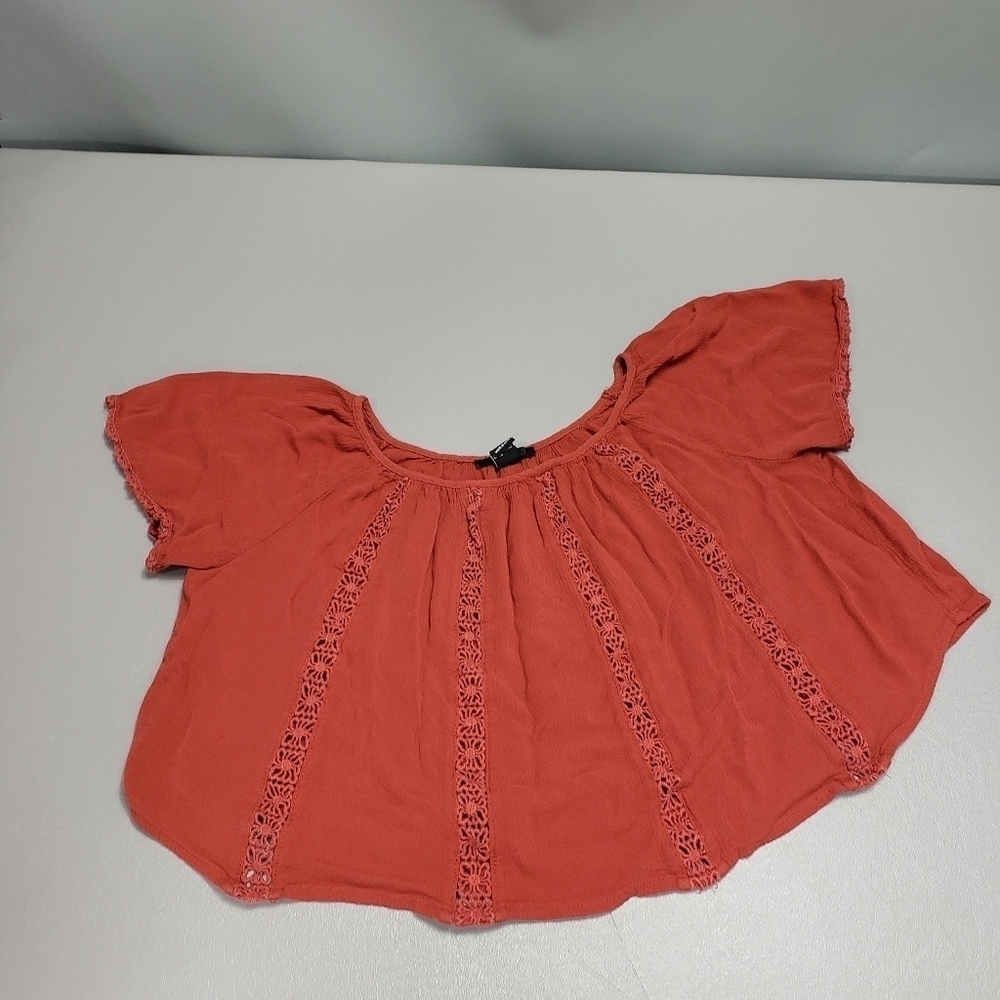 forever 21 burnt orange boho crop top size small